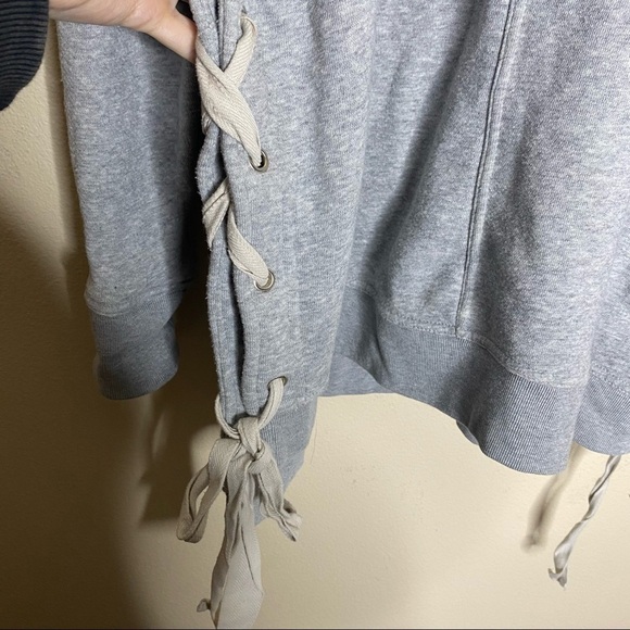 Free People Gray So Plush Lace Up Pullover Sweater - Picture 7 of 7